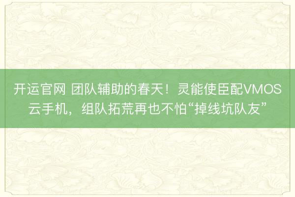 开运官网 团队辅助的春天！灵能使臣配VMOS云手机，组队拓荒再也不怕“掉线坑队友”