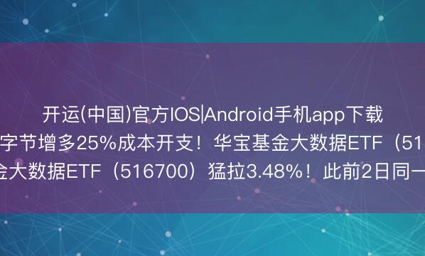 开运(中国)官方IOS|Android手机app下载 AI算力链“通胀狂欢”！字节增多25%成本开支！华宝基金大数据ETF（516700）猛拉3.48%！此前2日同一吸金！
