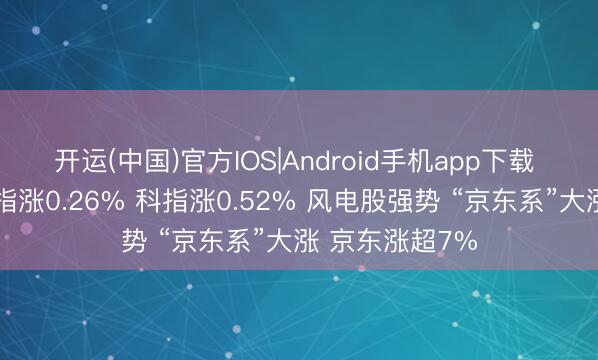 开运(中国)官方IOS|Android手机app下载 港股午评：恒指涨0.26% 科指涨0.52% 风电股强势 “京东系”大涨 京东涨超7%