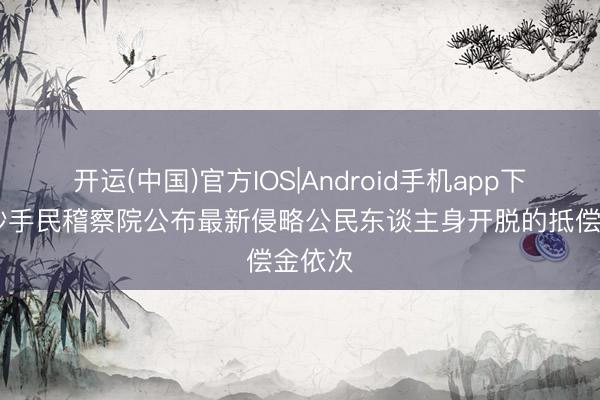 开运(中国)官方IOS|Android手机app下载 最妙手民稽察院公布最新侵略公民东谈主身开脱的抵偿金依次