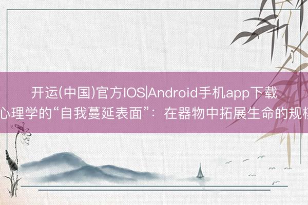 开运(中国)官方IOS|Android手机app下载 心理学的“自我蔓延表面”：在器物中拓展生命的规模