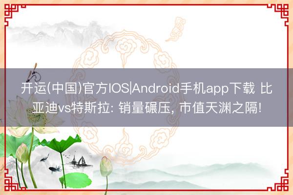 开运(中国)官方IOS|Android手机app下载 比亚迪vs特斯拉: 销量碾压， 市值天渊之隔!