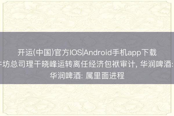 开运(中国)官方IOS|Android手机app下载 独家|对水井坊总司理干晓峰运转离任经济包袱审计， 华润啤酒: 属里面进程